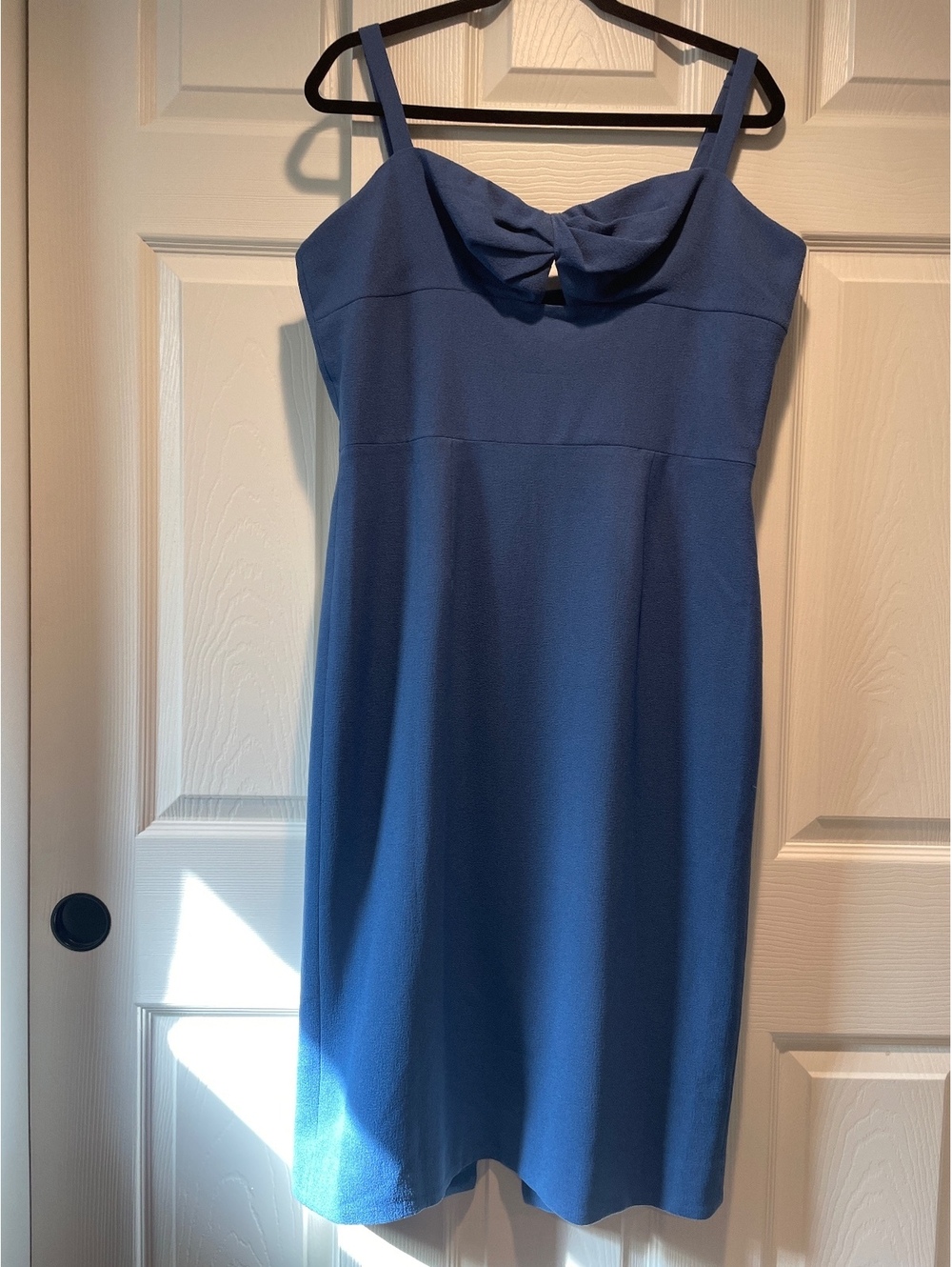 Dress the Population XXL Blue Ruched Neck Keyhole Cutout Cocktail Dress